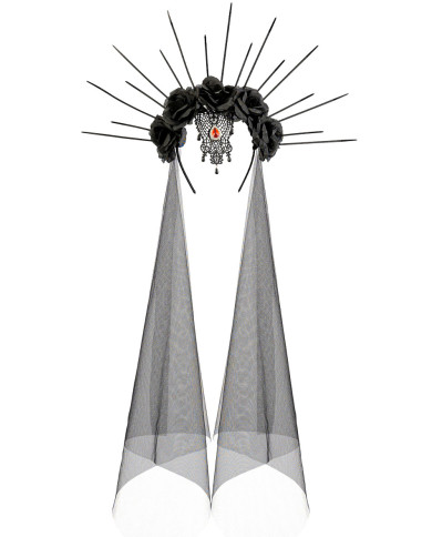 Haarreif mit Diadem und Schleier mit Aufhänger