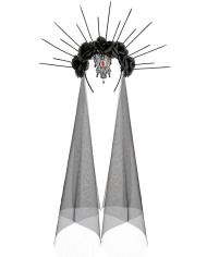 Haarreif mit Diadem und Schleier mit Aufhänger