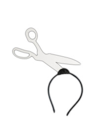 Through head headband w/cardboard scissors w/header