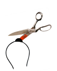 Through head headband w/cardboard scissors w/header