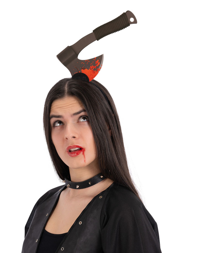 Through head headband w/cardboard axe w/header Through head headband w/cardboard axe w/header