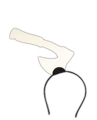 Cerchietto spaccatesta con accetta in cartoncino con cavallotto