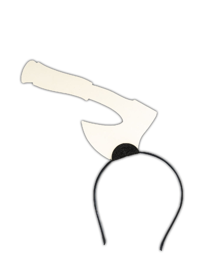 Through head headband w/cardboard axe w/header Through head headband w/cardboard axe w/header
