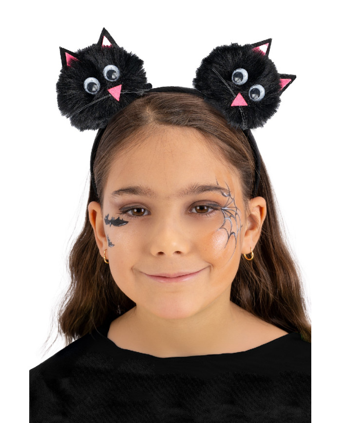 Serre-tête chatte avec étiquette cartonnée pliée Serre-tête chatte avec étiquette cartonnée pliée