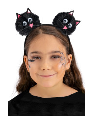 Serre-tête chatte avec étiquette cartonnée pliée Serre-tête chatte avec étiquette cartonnée pliée