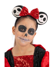 Mäusefräulein-Haarreif Halloween mit Pailletten auf Aufhänger