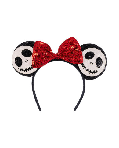 Serre-tête petite souris femelle Halloween avec paillettes sur étiquette cartonnée pliée Serre-tête petite souris femelle Halloween avec paillettes sur étiquette cartonnée pliée