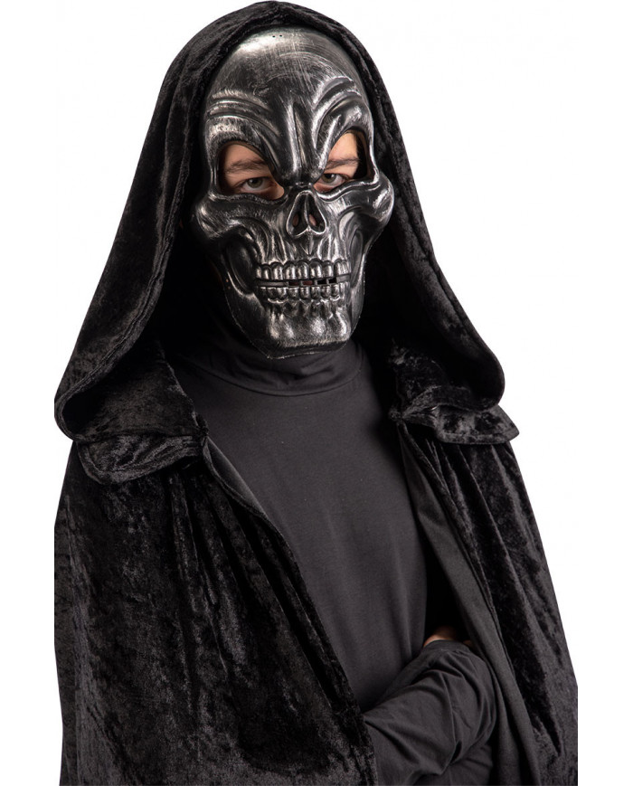 Hard plastic grey skull mask suitable for horror and Halloween