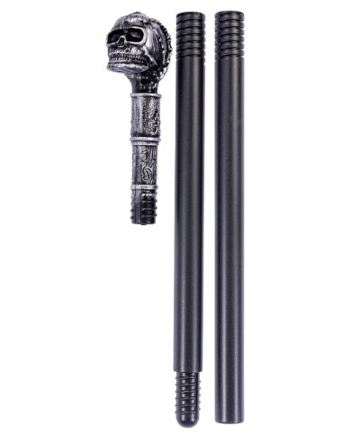Bâton démontable avec pommeau tête de mort l. env. 85 cm avec étiquette volante / étiquette Bâton démontable avec pommeau tête de mort l. env. 85 cm avec étiquette volante / étiquette