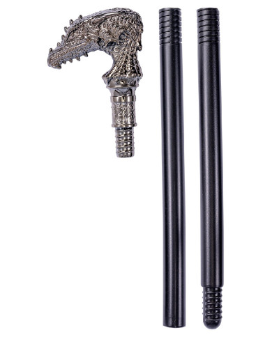 Bâton démontable avec pommeau dragon l. env. 85 cm avec étiquette volante / étiquette Bâton démontable avec pommeau dragon l. env. 85 cm avec étiquette volante / étiquette