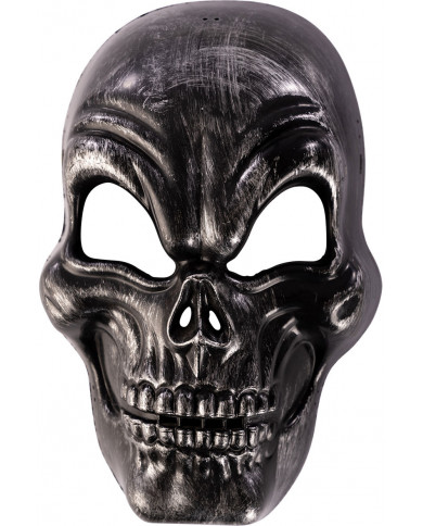 Hard plastic grey skull mask suitable for horror and Halloween