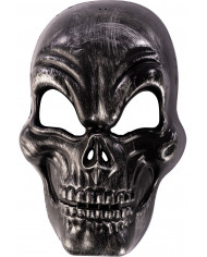 Hard plastic grey skull mask suitable for horror and Halloween