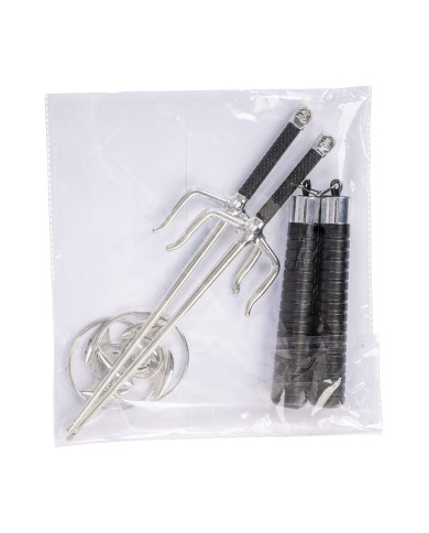 Armas ninja (5 pzas.) en bolsa con solapa de cartón