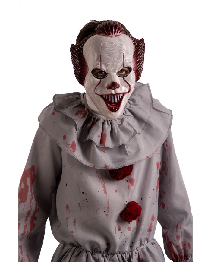Hard plastic mask taken from the horror movie IT to impersonate