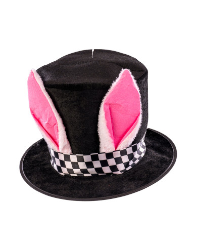 Cappello con orecchie coniglio in tessuto h cm. 20 ca con cartellino/etichetta