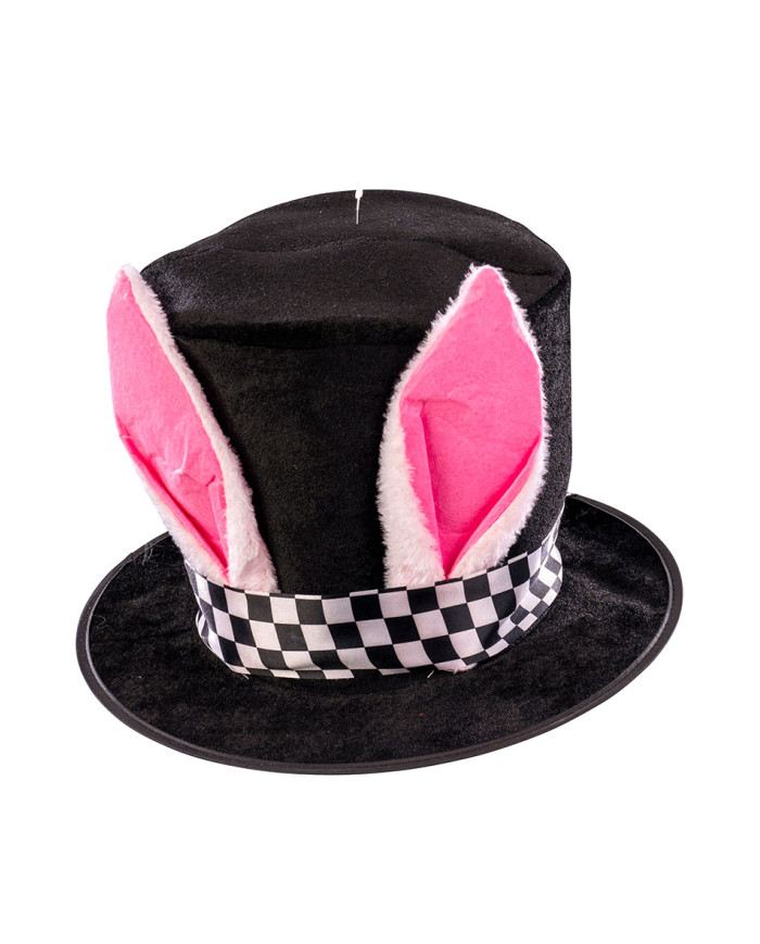Cappello con orecchie coniglio in tessuto h cm. 20 ca con cartellino/etichetta