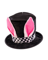 Cappello con orecchie coniglio in tessuto h cm. 20 ca con cartellino/etichetta