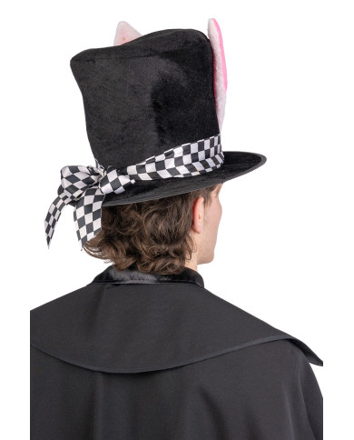 Chapeau avec oreilles de lapin en tissu h. env. 20 cm avec étiquette volante / étiquette