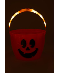 Seau avec lumières (piles comprises) diam. env. 22 cm avec étiquette volante / étiquette