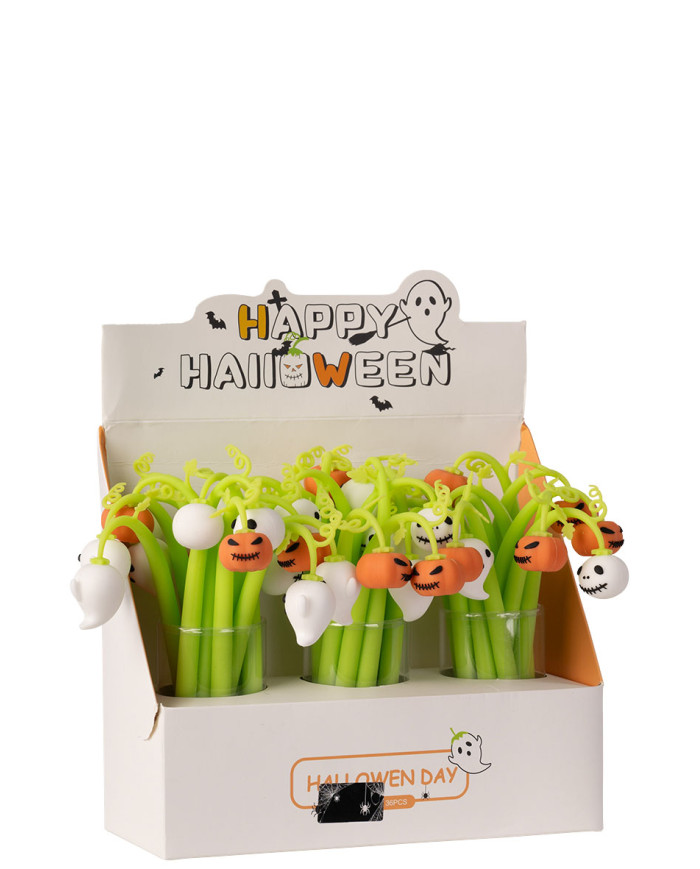 Stylo Halloween 2 modèles assortis sur un présentoir