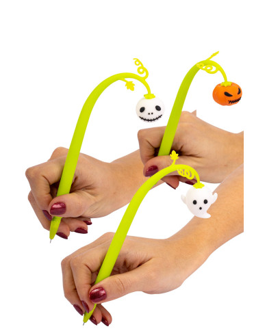Stylo Halloween 2 modèles assortis sur un présentoir