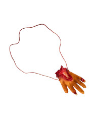 Kette mit abgehackter Hand aus Latex mit Aufhänger Kette mit abgehackter Hand aus Latex mit Aufhänger