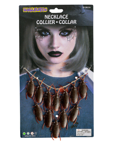 Collana scarafaggi in busta su cartoncino