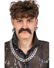 Collier argenté en plastique avec étiquette cartonnée pliée