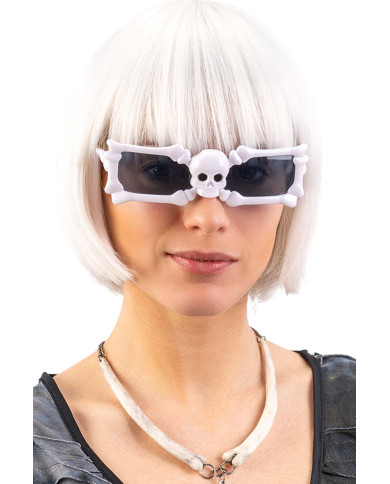 Halloween-Brille mit Skelettknochen auf Pappkarton