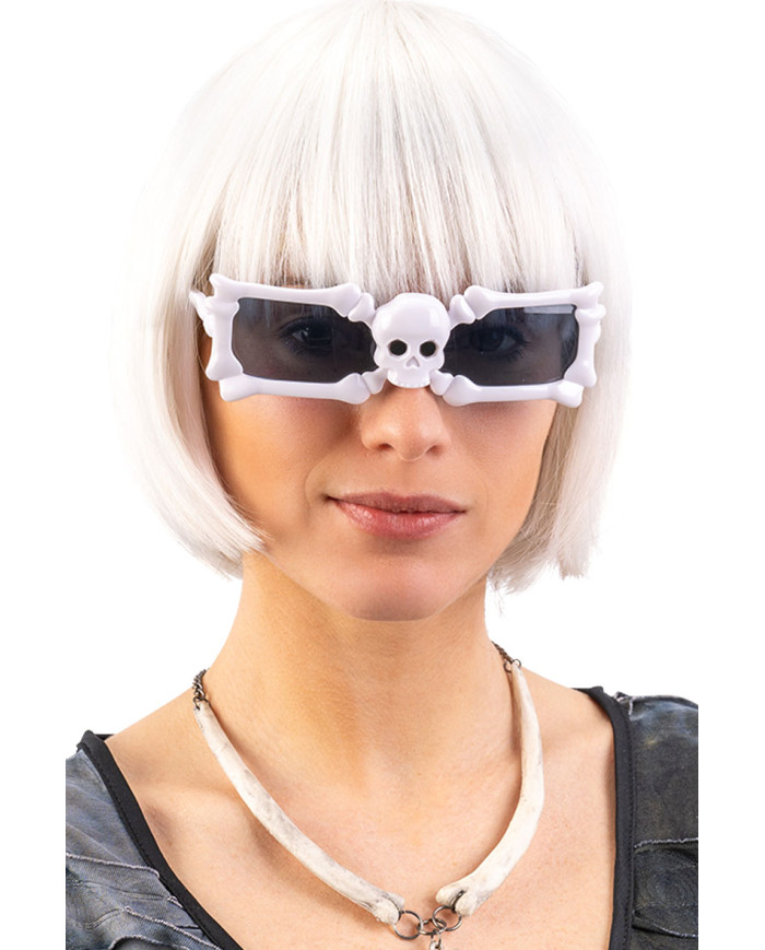 Lunettes Halloween avec os de squelette sur papier cartonné