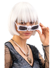 Gafas de Halloween con huesos de esqueleto sobre cartoncillo