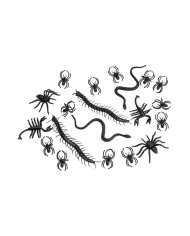 Animaux effrayants Halloween 20 pcs en plastique dans un sachet avec étiquette ferme-sachet