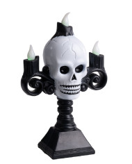 Candelabro con calavera y luces (pilas incluidas) de unos 16 cm de altura en caja