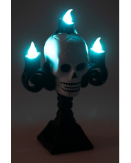 Candelabro con calavera y luces (pilas incluidas) de unos 16 cm de altura en caja