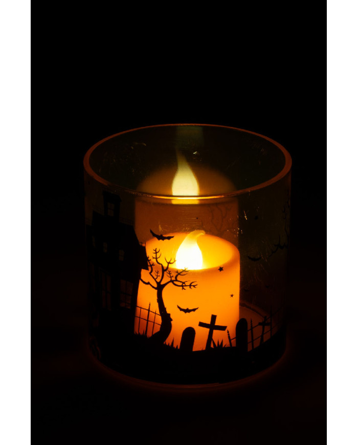 Portavelas con t-light de unos 8 cm de altura (pilas incluidas) en caja