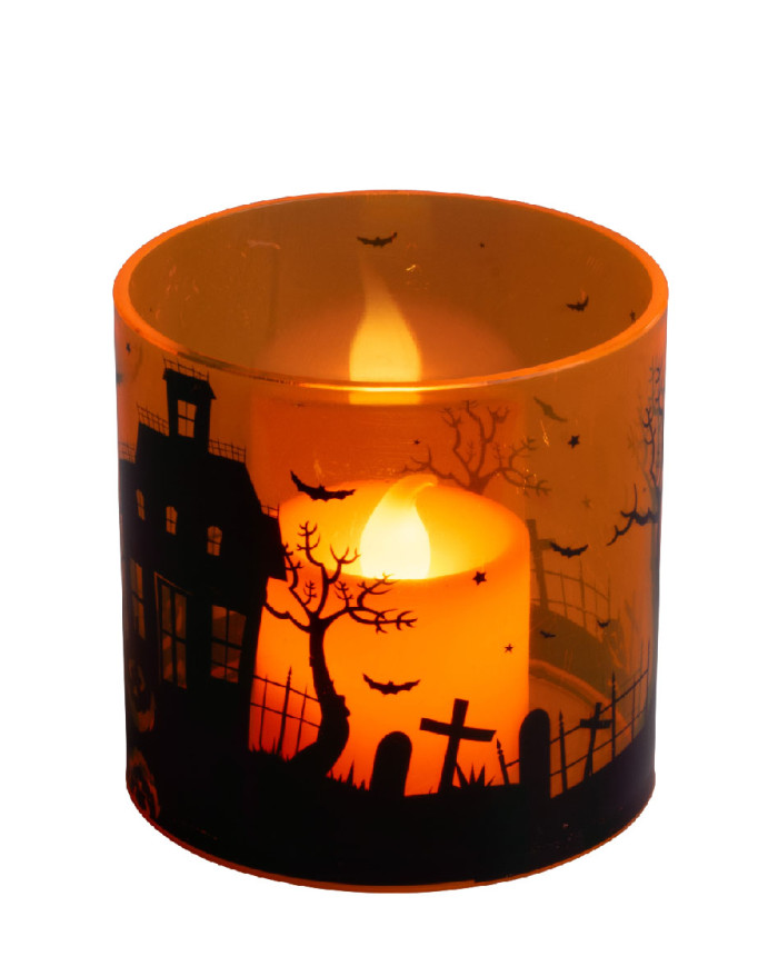 Candle holder w/t-light h.cm. 8 (batt.incl.) in box