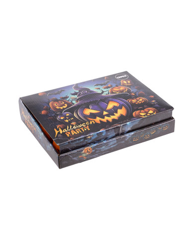 Calabaza con luces de unos 6 cm de diámetro en expositor (pilas incluidas)