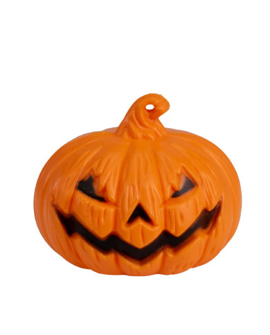 Calabaza con luces de unos 6 cm de diámetro en expositor (pilas incluidas)