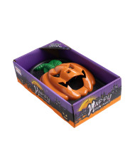 Timbre de puerta de calabaza con luces y sonido de unos 20 cm de altura (pilas incluidas) en caja