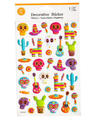 Carpeta pegatinas en relieve en bolsa con solapa de cartón