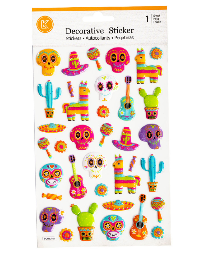 Embossed stickers in pbh