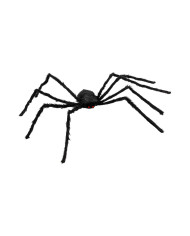 Schwarze haarige Spinne Durchm. ca. 125 cm mit Pappschild/Etikett