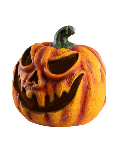 Zucca decorativa in resina con luci h. cm. 33 ca. in scatola