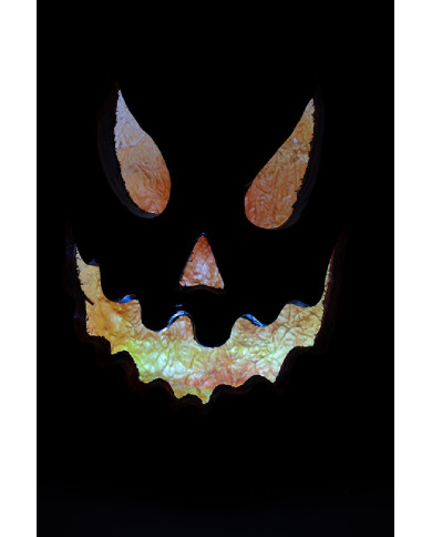 Zucca decorativa in resina con luci h.cm.40 ca. in scatola