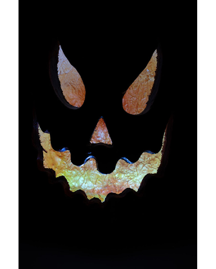 Zucca decorativa in resina con luci h.cm.40 ca. in scatola