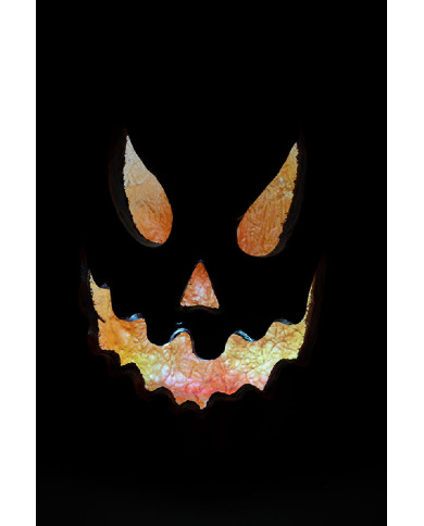 Zucca decorativa in resina con luci h.cm.40 ca. in scatola