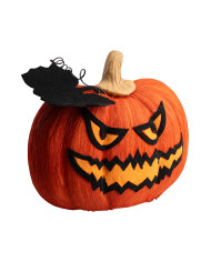 Calabaza decorativa recubierta de poliestireno y adornos de unos 20 cm de altura x 25 cm de longitud con etiqueta colgan...