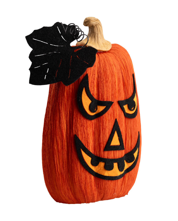 Calabaza decorativa recubierta de poliestireno y adornos de unos 30 cm de altura x 20 cm de longitud con etiqueta colgan...