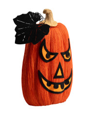 Calabaza decorativa recubierta de poliestireno y adornos de unos 30 cm de altura x 20 cm de longitud con etiqueta colgan...