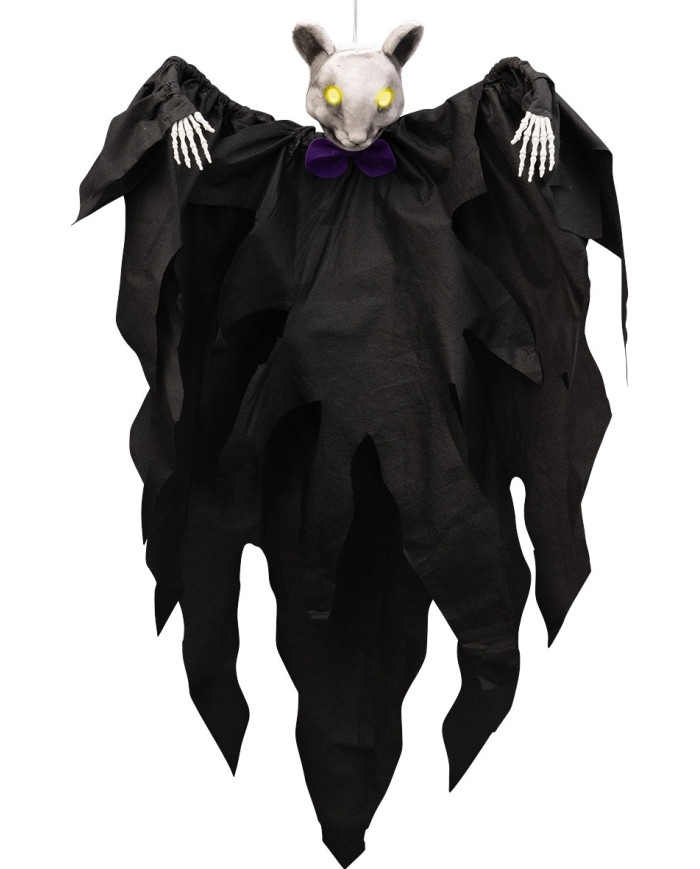 Maus-Monster zum Aufhängen, H. ca. 90 cm mit Licht (Batterien enthalten) mit Pappschild/Etikett